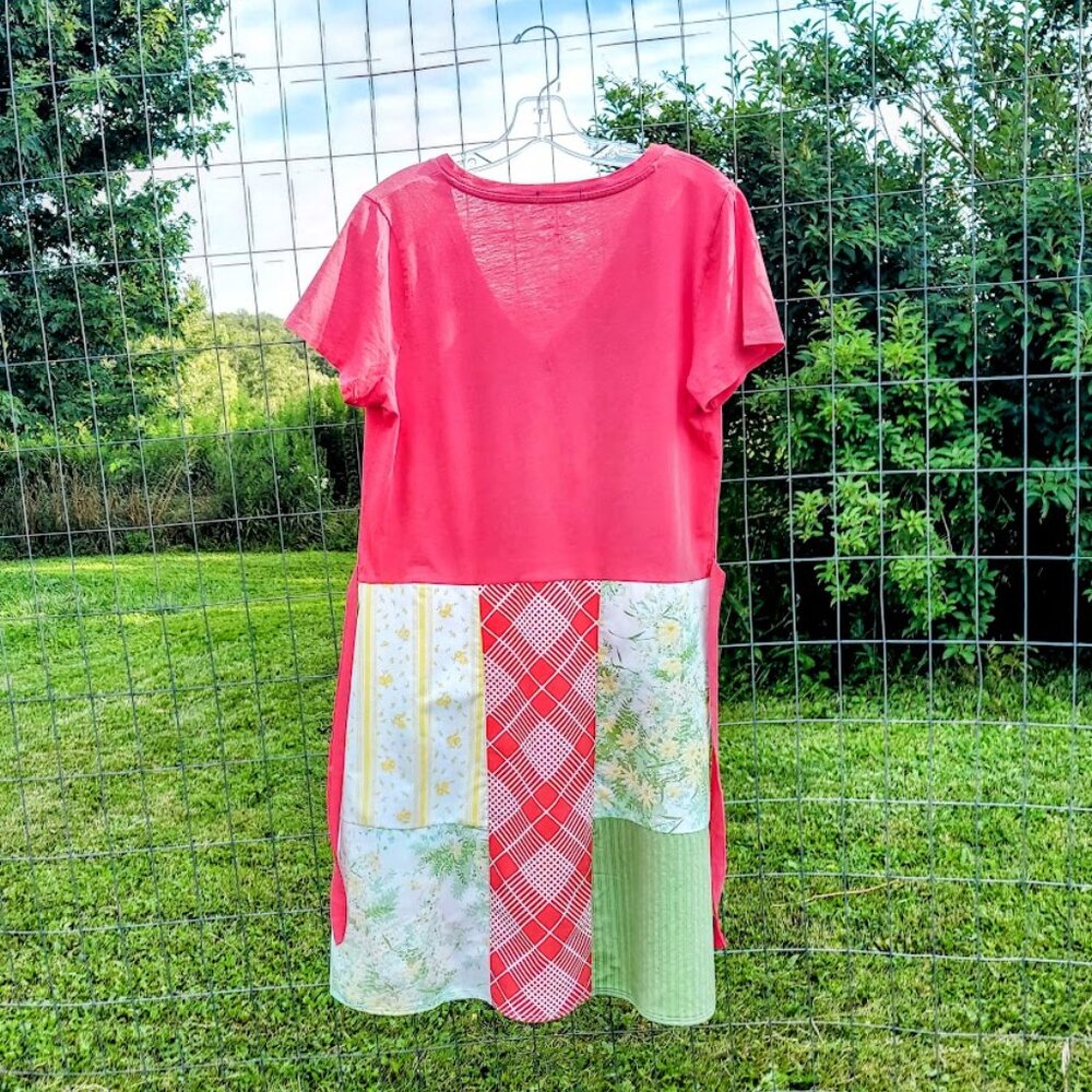 Upcycled Patchwork Strawberry Shortcake Dress L - image 7